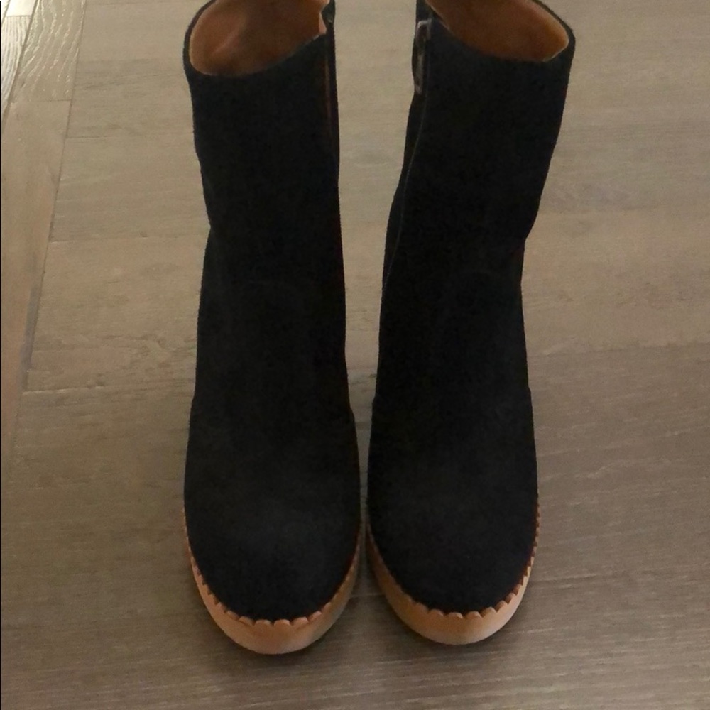 black suede booties